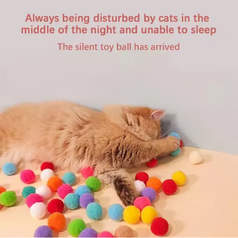 Hot Cat Toy Interactive High Fun Toy Gun 10/20/30/100Pcs Plush Ball Launches Quiet High Bounce Ball To Tease The Cat
