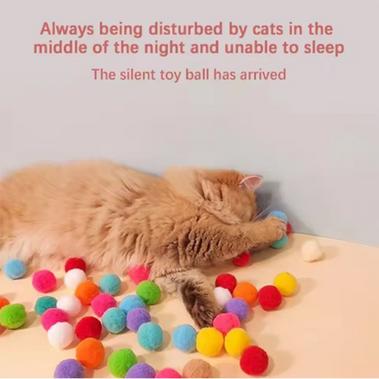 Hot Cat Toy Interactive High Fun Toy Gun 10/20/30/100Pcs Plush Ball Launches Quiet High Bounce Ball To Tease The Cat