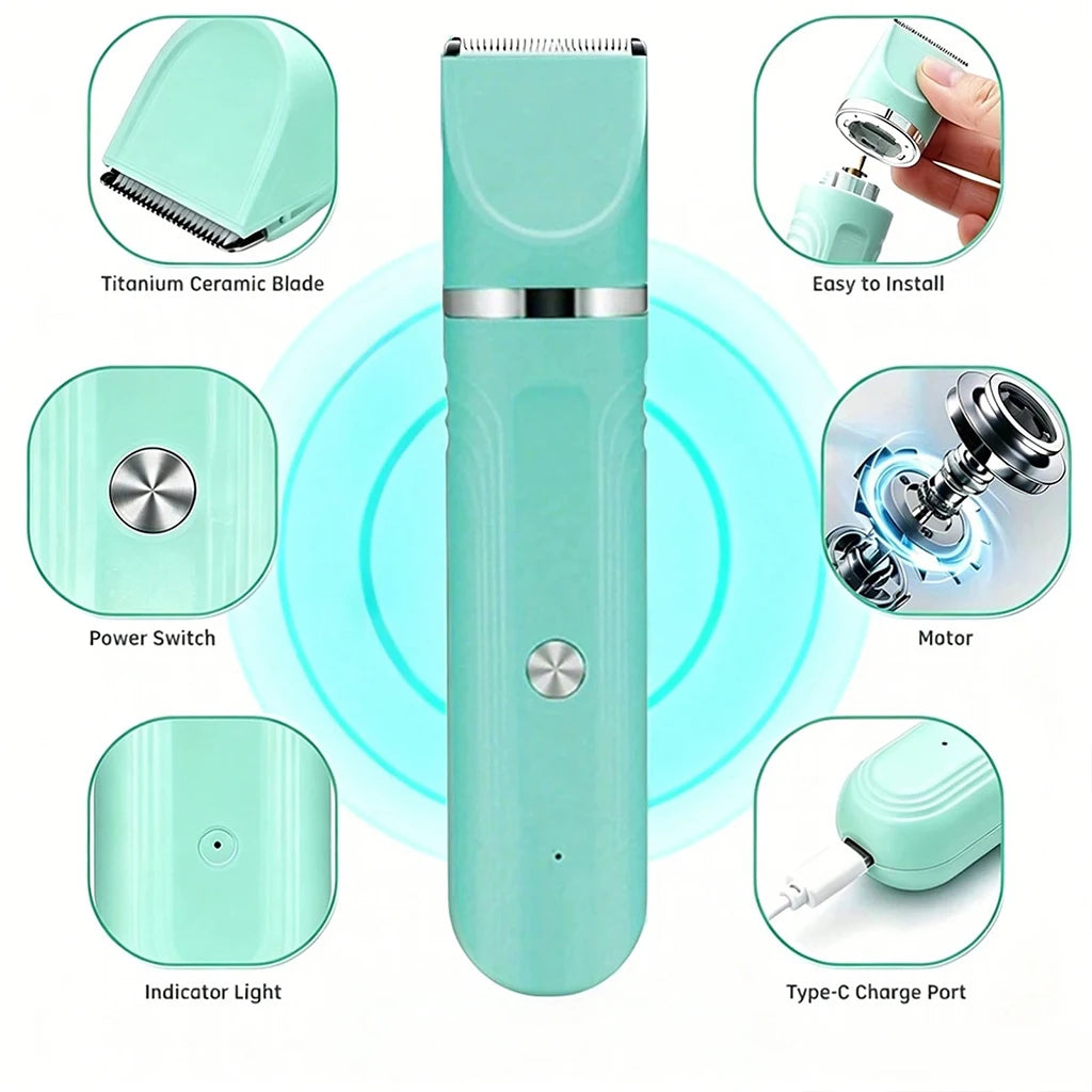 4-in-1 Pet Hair Clipper Rechargeable Dog Cat Trimmer Kit Cordless Electric Grooming Shaver with Comb Guide