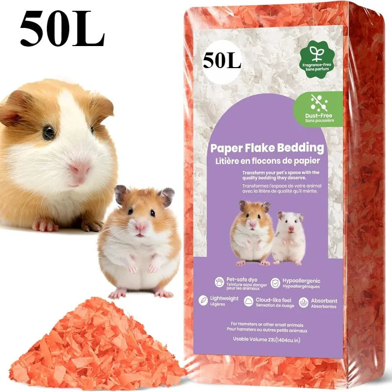 Small Pet Bedding Hamster Rabbits Guinea Pigs Odor Control Dust-Free Moisture Absorbent Natural Paper Shavings