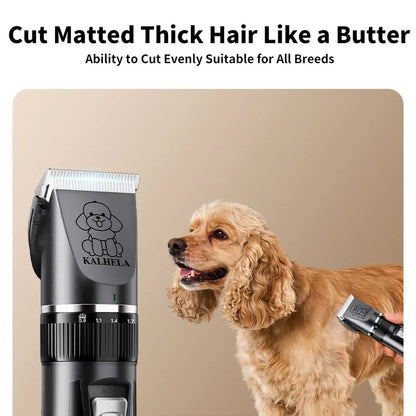 Beauty dog grooming comb set, low-noise dog scissors with LED digital display, rechargeable wireless clipper, suitable for small and large dogs and cats,
