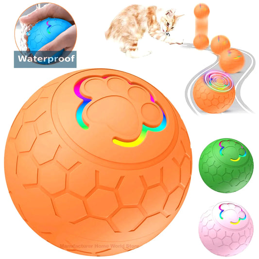 Smart Dog Toy Ball Electronic Interactive,  USB Automatic Bouncing Rolling Toy Ball With RGB Lights For Puppys And Cats