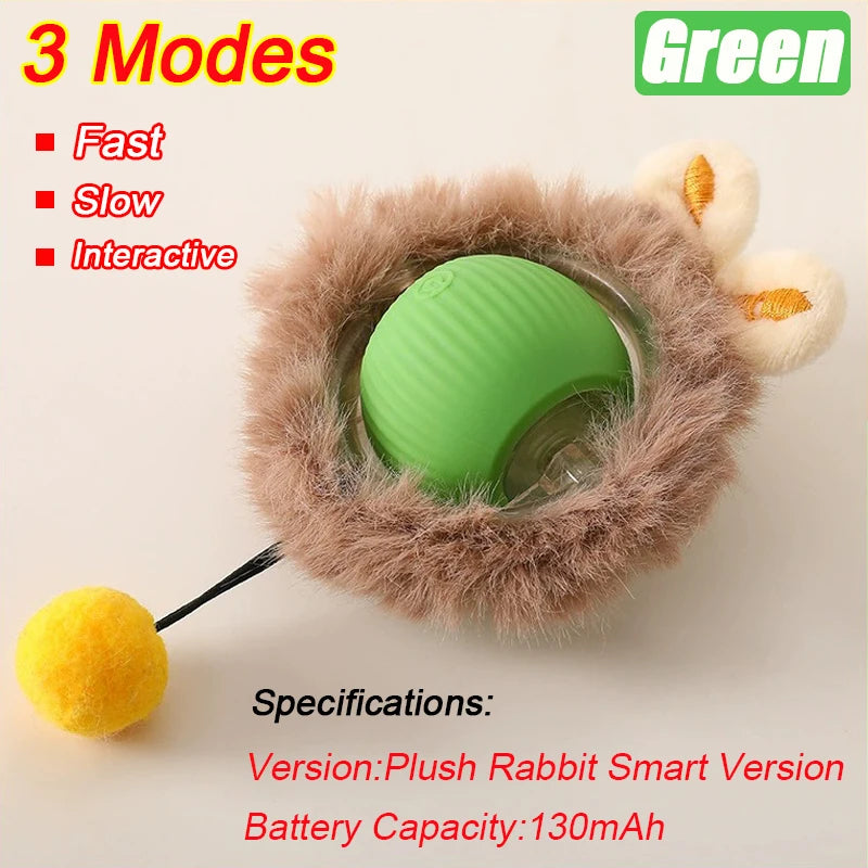 New Cat Interactive Ball  - Automatic Rolling Ball Faux Tail Rechargeable Smart Pet Electric Toy