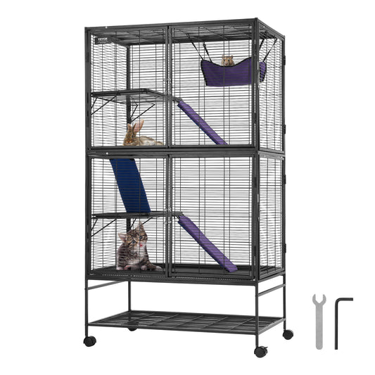 SucceBuy  Rolling Metal 4-Tier Critter Nation Cage Small Animal Cage for Rats Hamster Guinea Chinchilla Ect.