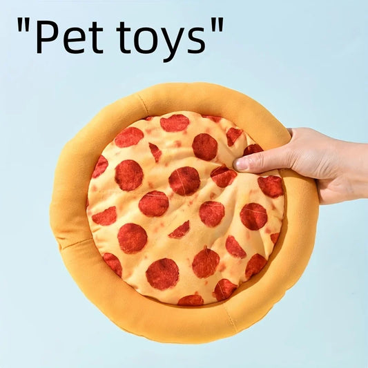 Squeaky Plush Pizza & Shrimp Dog Toy Durable Chew for Small Breeds Interactive