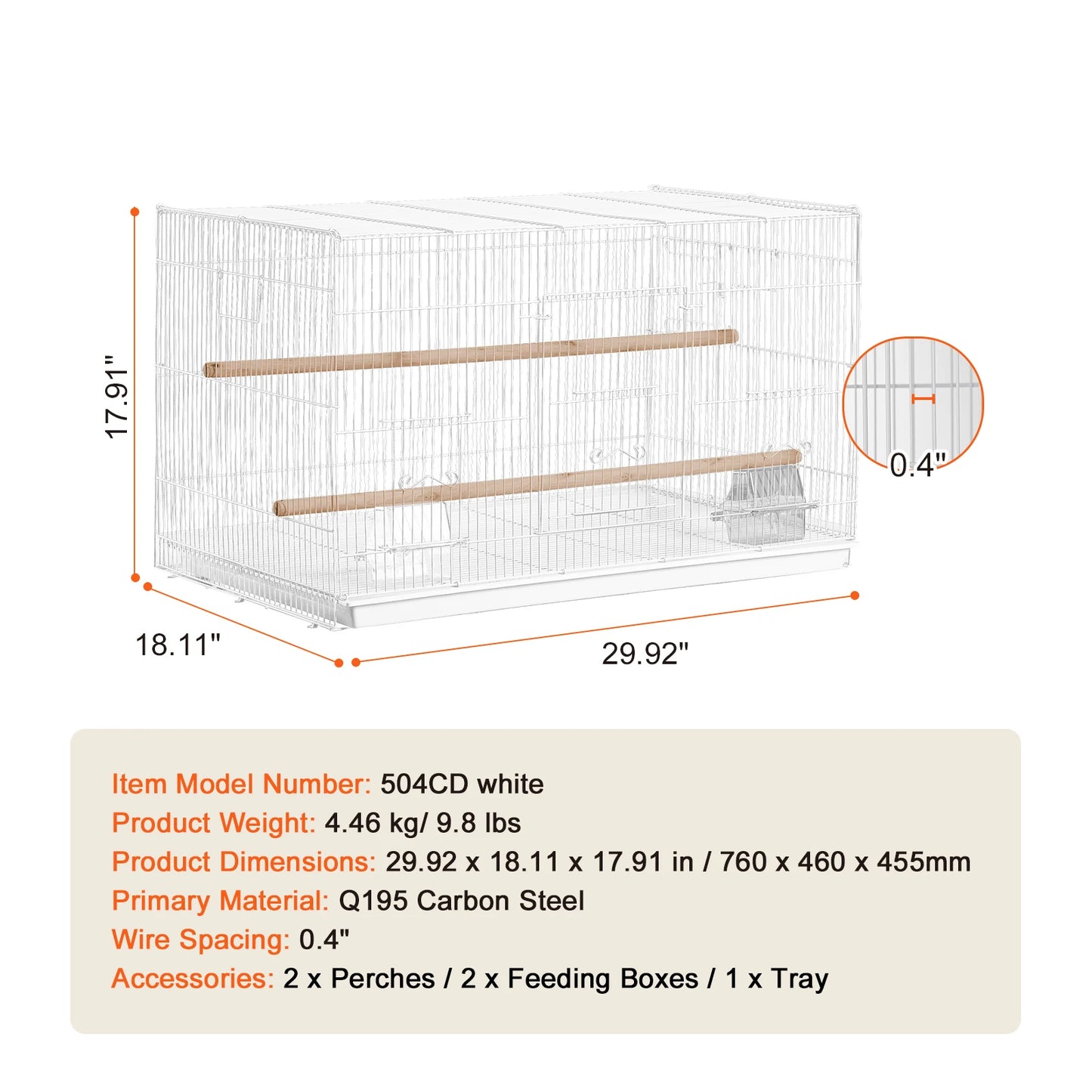 SucceBuy 30In Bird Cage Stackable Divided Small Animal Cage for Kinds of Birds Great forTravel