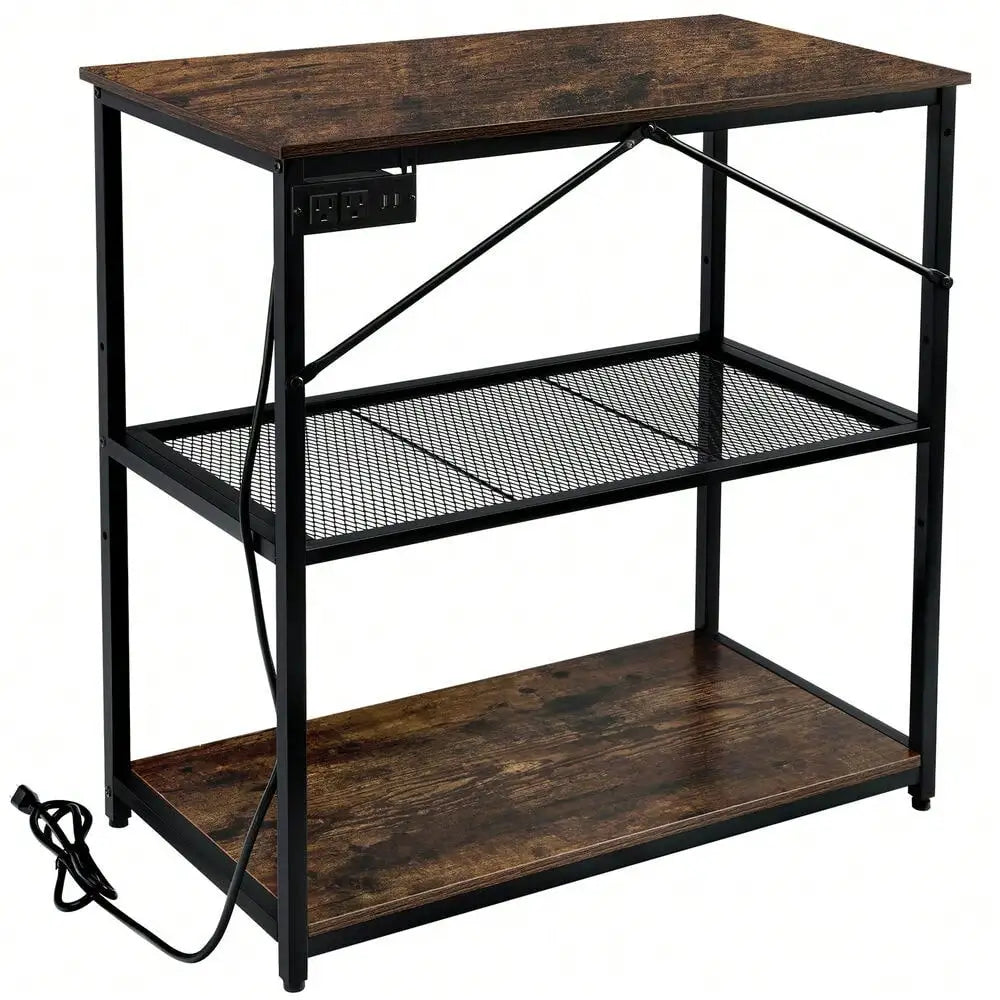 10-30Gallon Adjustable Fish Tank Aquarium Stand with Charging Station