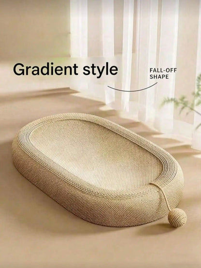 Oval Cat Scratching Board And Bed With Scratching Rope Durable