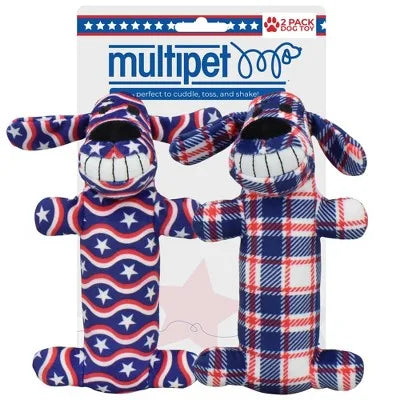 Interactive Dog Toy Loofa Americana Stars Stripes and Plaid Plush for Entertaining and Cuddling Play