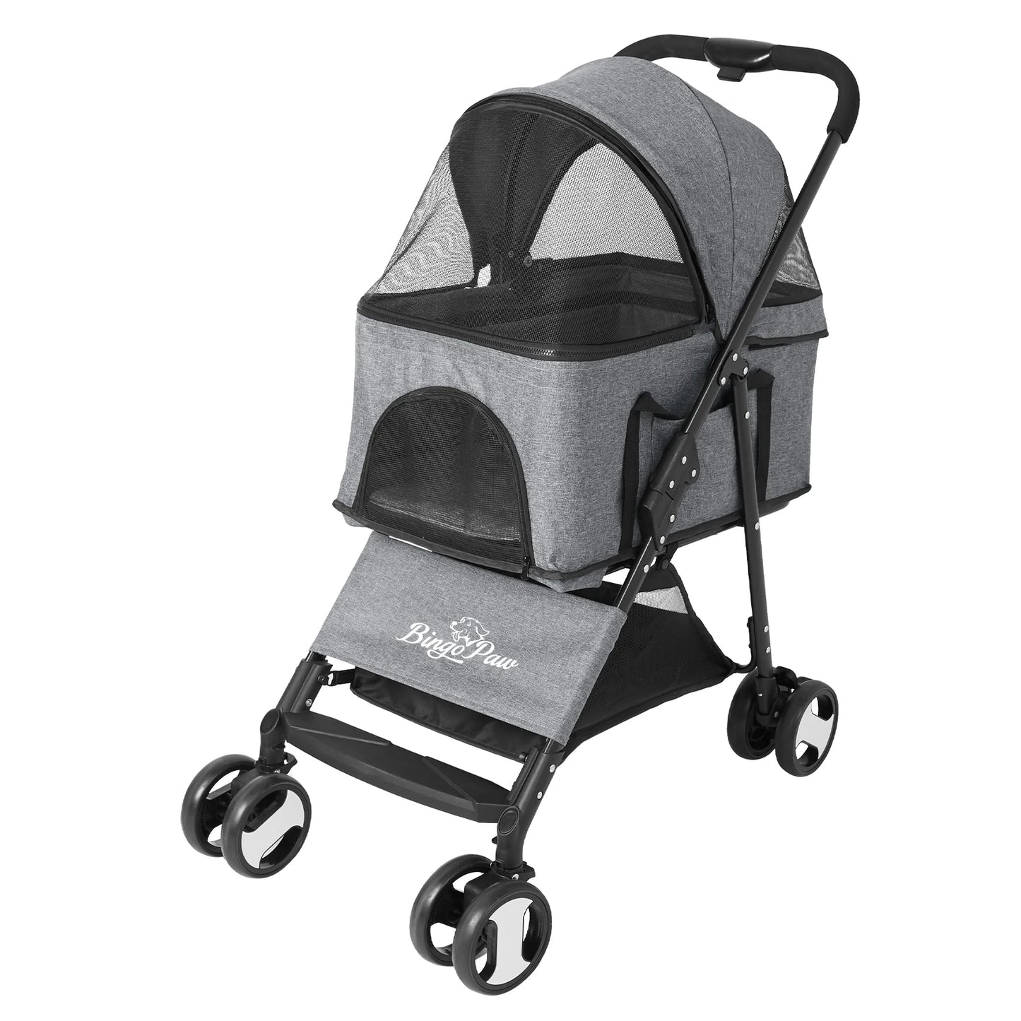 Pet Stroller with Detachable Carrier Cart