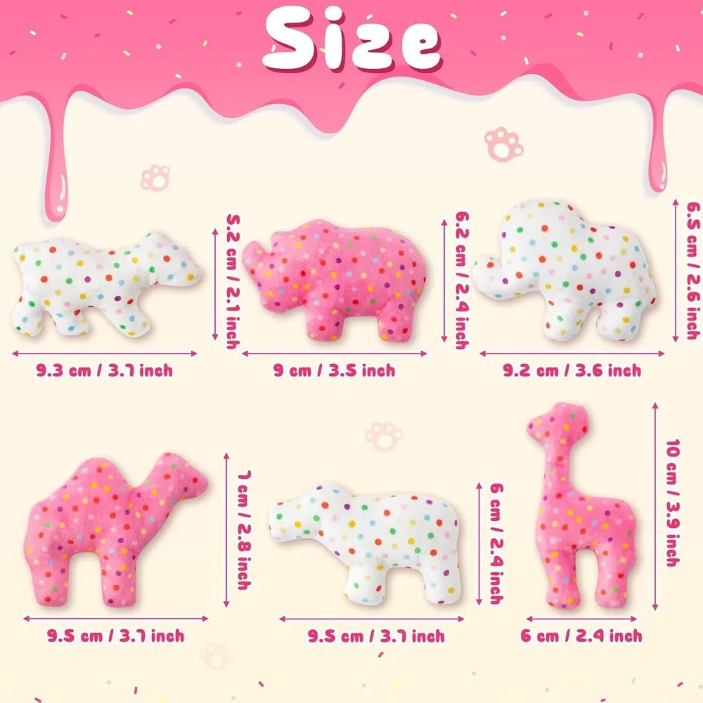 6Pcs Frosted Animal Cookie Catnip Cat Toy