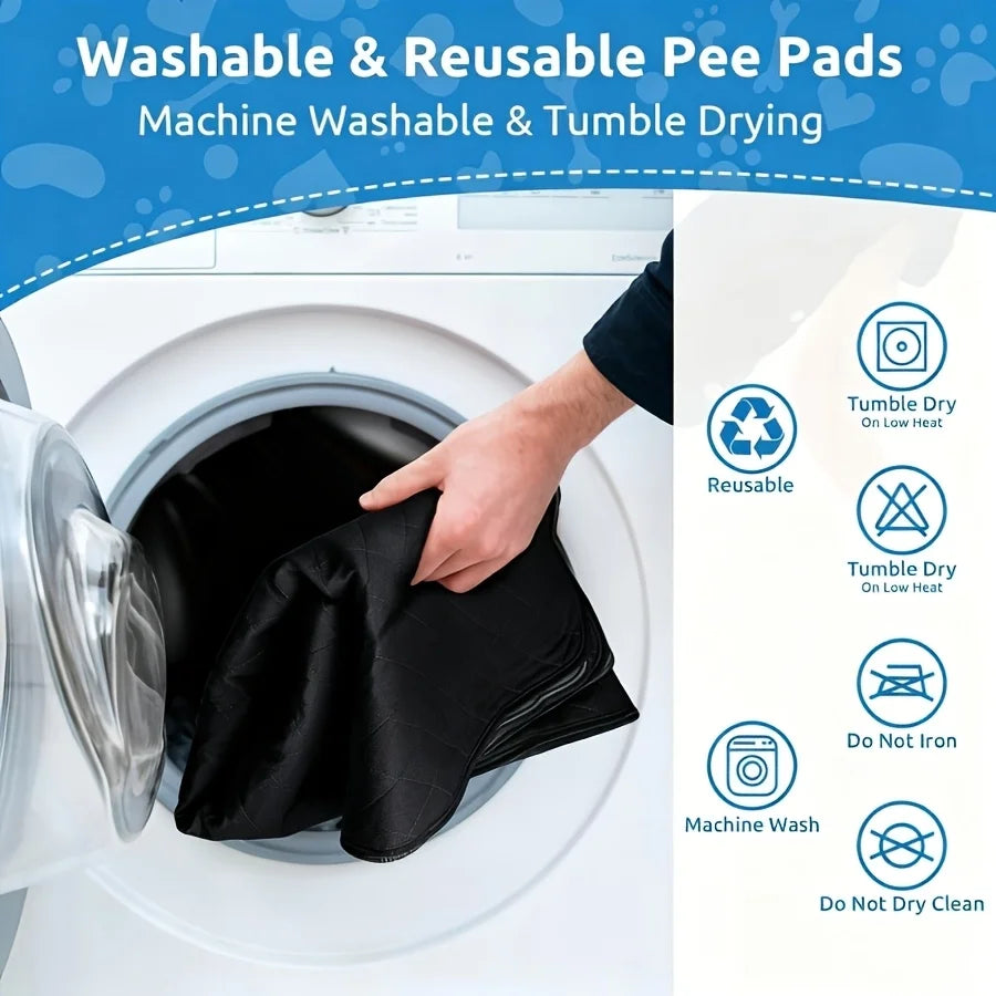 Washable Reusable Dog Pee Pads, 72"x72" Absorbent & Waterproof Puppy Training Pad for Crate, Playpen & Carpet,