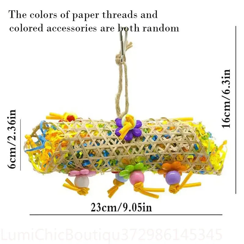 2‑3Pcs  Bird Toy Set Colorful Shredder Foraging Hanging Cage
