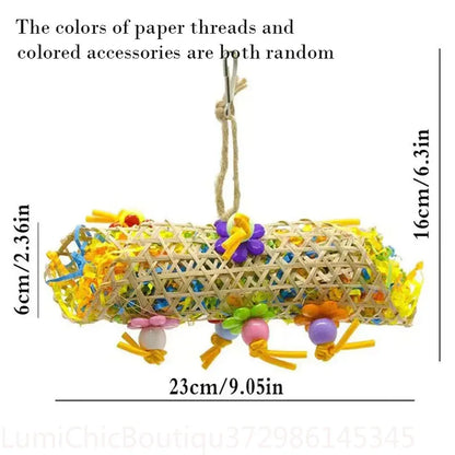 2‑3Pcs  Bird Toy Set Colorful Shredder Foraging Hanging Cage