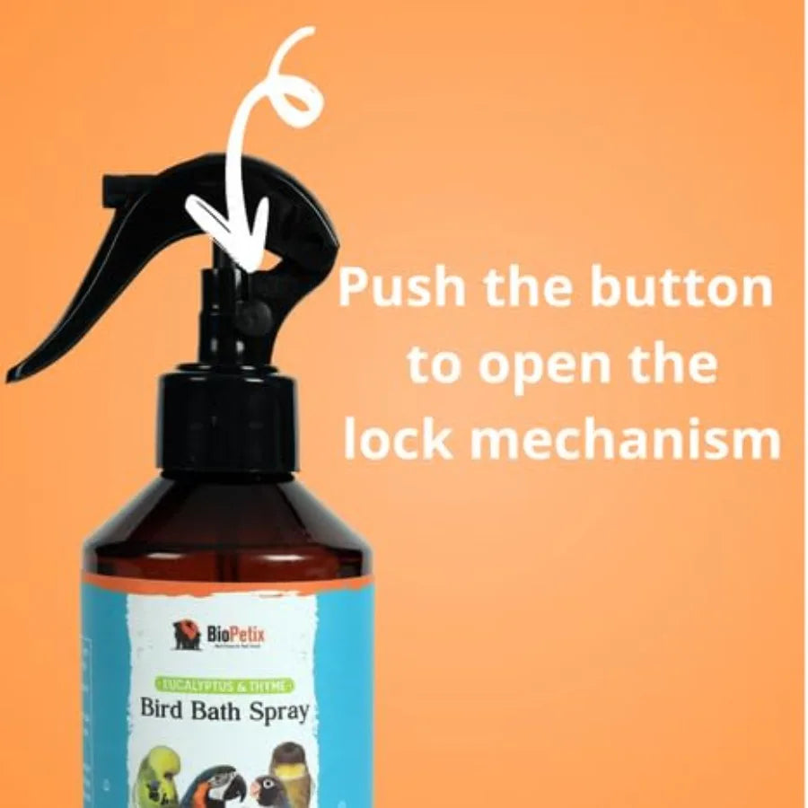 Bird Bath Spray for Parrots and All Birds Helps Soothe Dry, Itchy Skin and Support Healthy Feathers Herbal Eucalyptus and Thyme