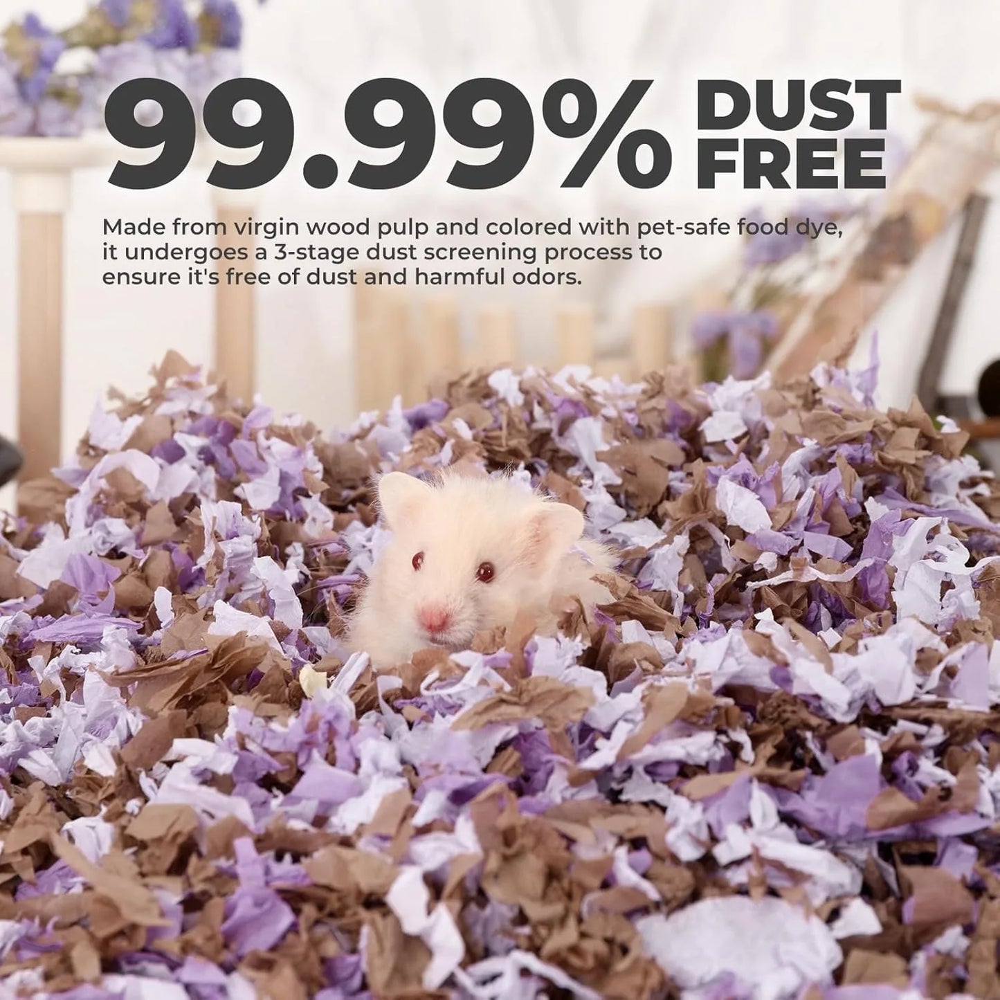 Small Pet Bedding Hamster Rabbits Guinea Pigs Odor Control Dust-Free Moisture Absorbent Natural Paper Shavings