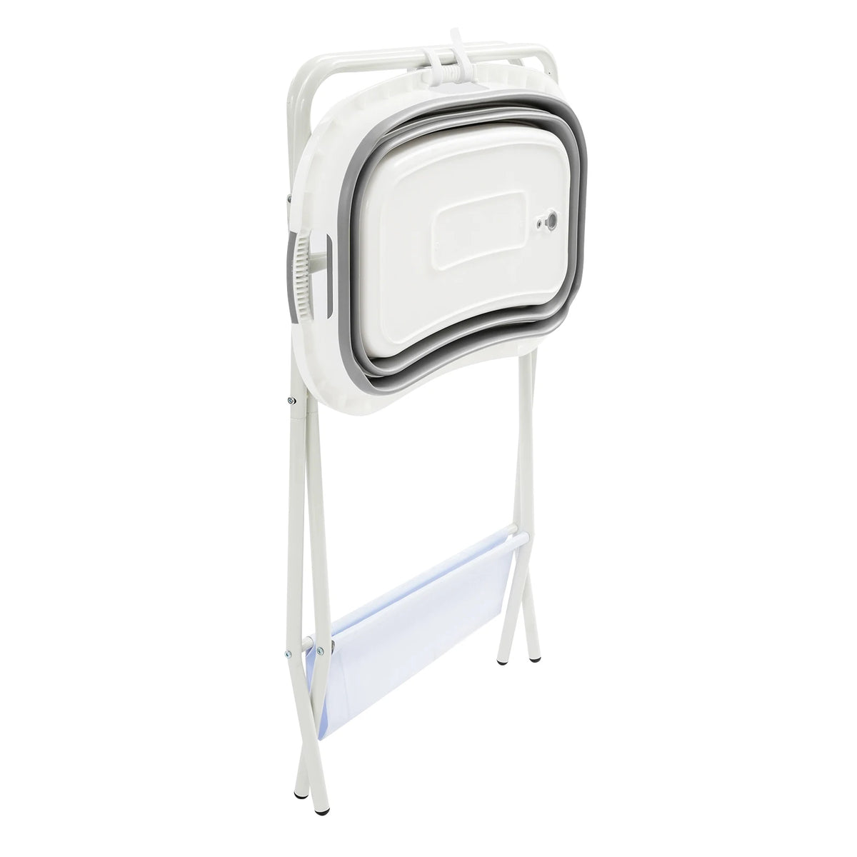 2 in 1 Elevated Dog Bath Tub, Collapsible Portable Dog Washing Station with Drainage Hole
