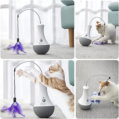 DOEL Cat Interactive Toy -  Funny Feather Kitten Teaser Indoor Play Automatic Toy