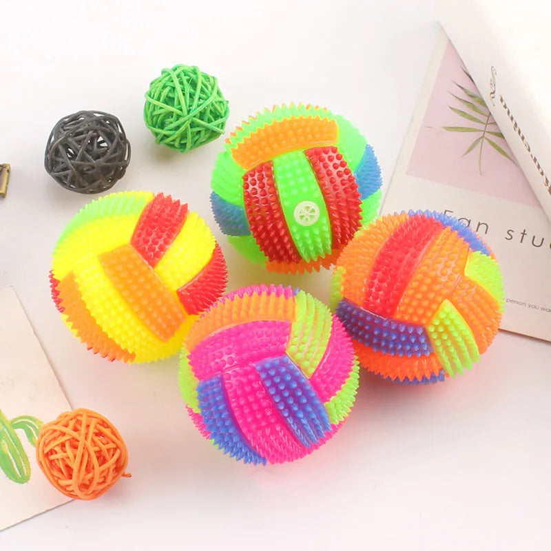 Led Puppy Bouncy Chew Dog Toy - Color Light Ball Interactive Toys for Cats Small Dogs