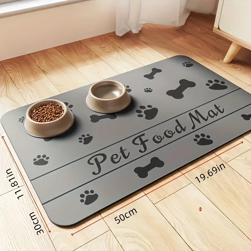 Non-Slip Absorbent Pet Mat - Feeding/Sleeping Pad For Cats Dogs Durable Easy Clean