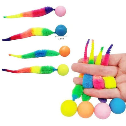 Interactive Cat toys Colorful bouncing ball with teasers