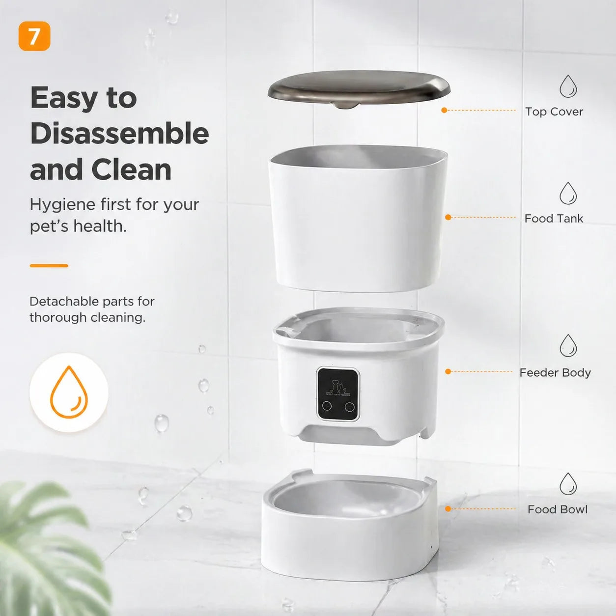 Large Capacity Smart Automatic Cat Feeder with Bowl -  APP Control, Timed Feeding, Anti-Clogging Design for Cats & Small Dogs,