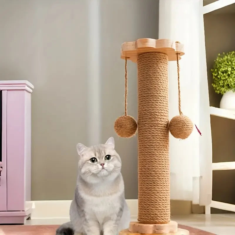 High-Quality Cat Scratch Board Rotating Platform - Wooden Fiber Chew Toy, Durable and Non Shedding