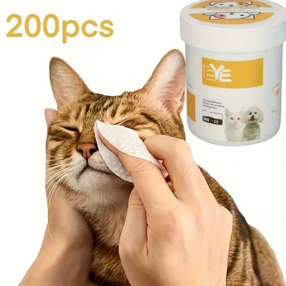 Soft & Portable Pet Eye Wipes for Dogs & Cats Gentle Tear Stain Remover 200pcs