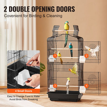 Open Top Large Bird Cage With Swing and Perch For All Kinds of Birds.