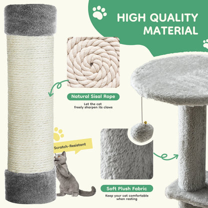 Tall Multi-Cat Climbing Tower for Pet Furniture -  Natural Sisal Scratching Posts Stable Pet House for Indoor Cat