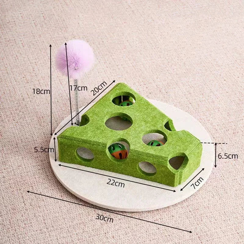 Interactive Cat Puzzle Maze - Soft Felt Hole Game With Bell Ball Toy For Kittens And Cats