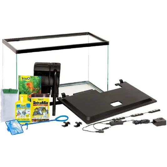 Aquarium, 10 Gallon, Complete Tropical Fish Tank Kit with LED Lighting