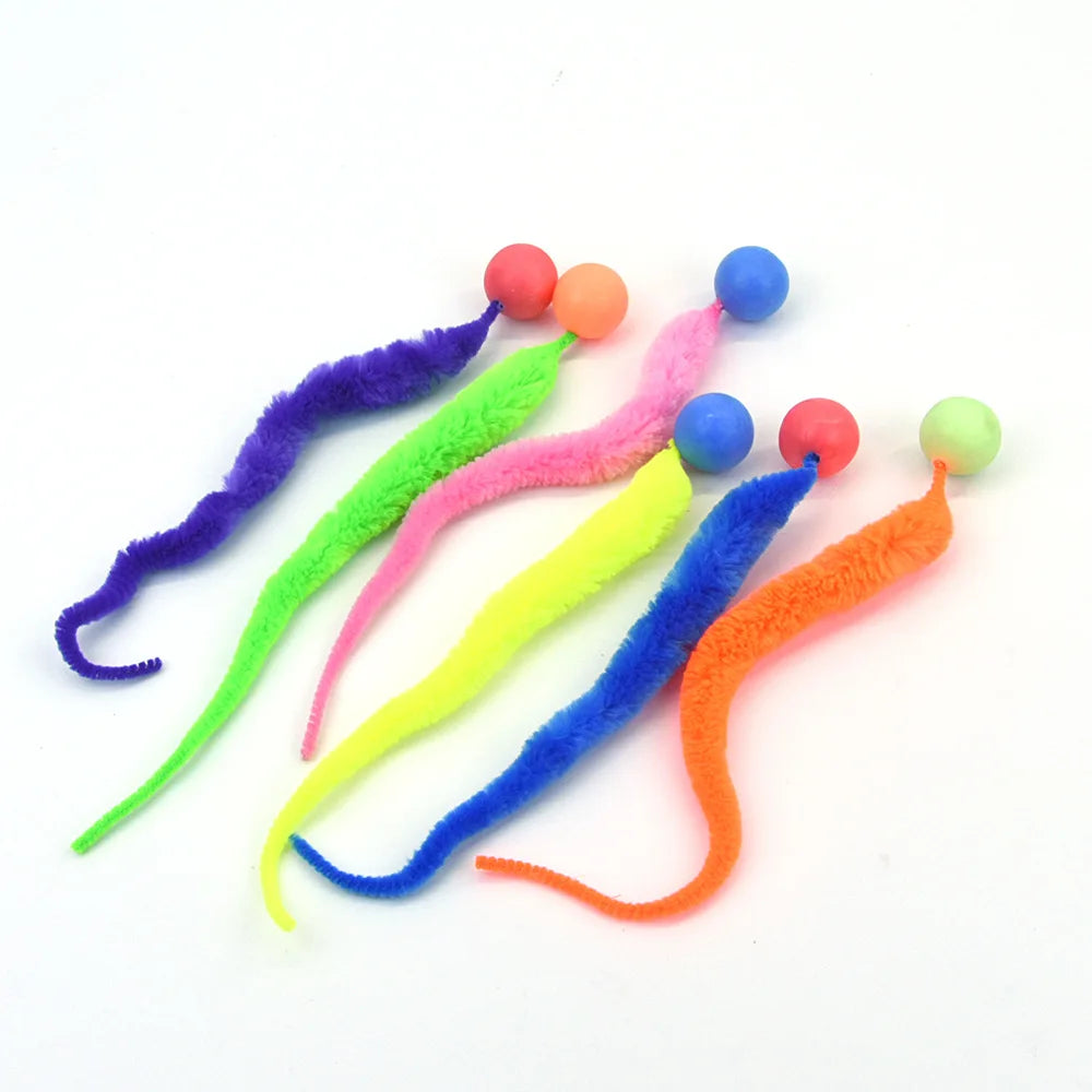Interactive Cat toys Colorful bouncing ball with teasers