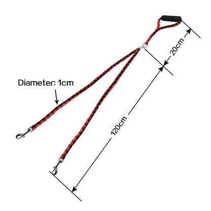 2 Way Couplers Elastic Double Dogs Leash