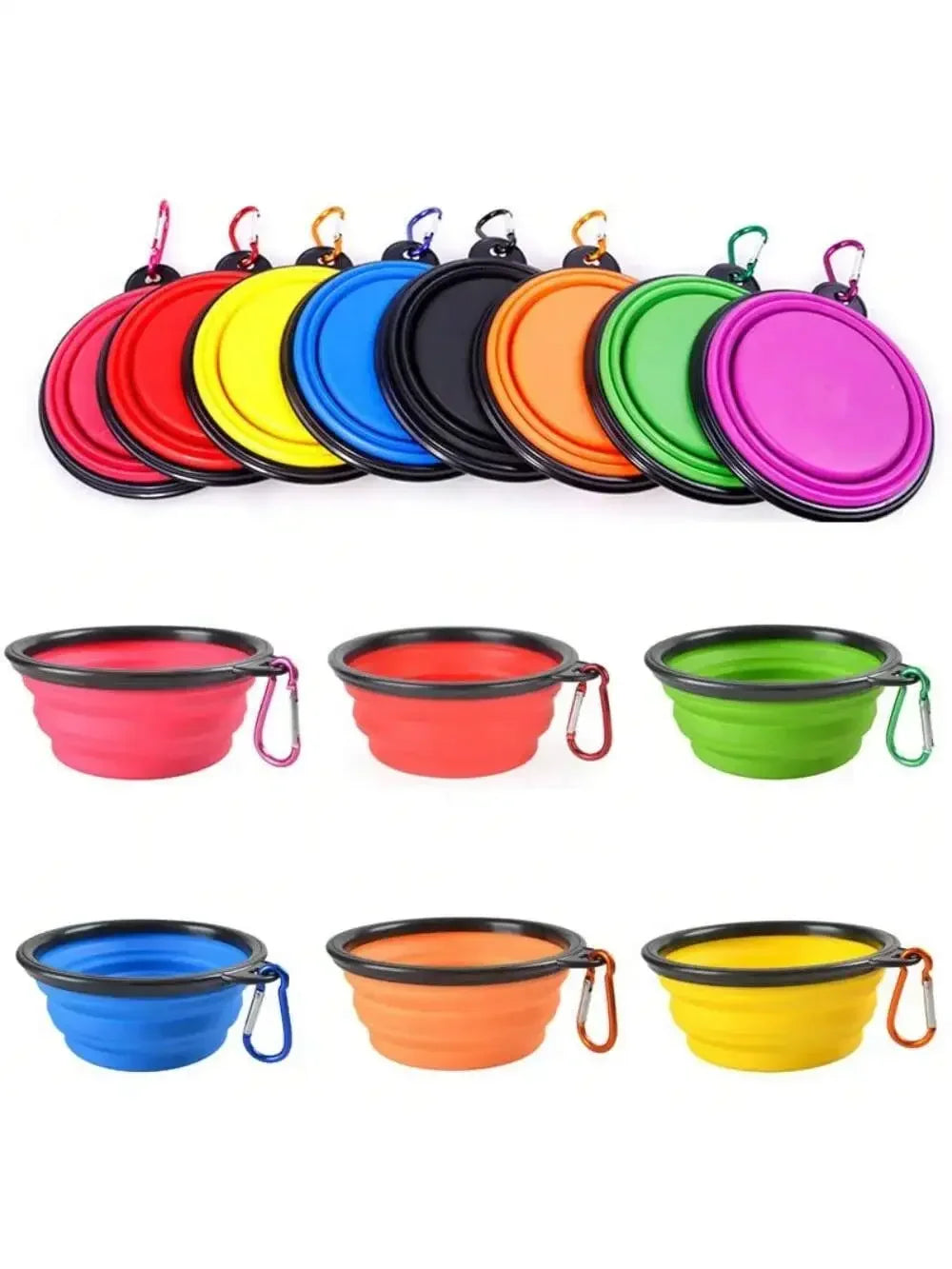 Folding Portable Silicone Dog Feeder Bowl 2 In 1 Pet Dispenser Outdoor Travel