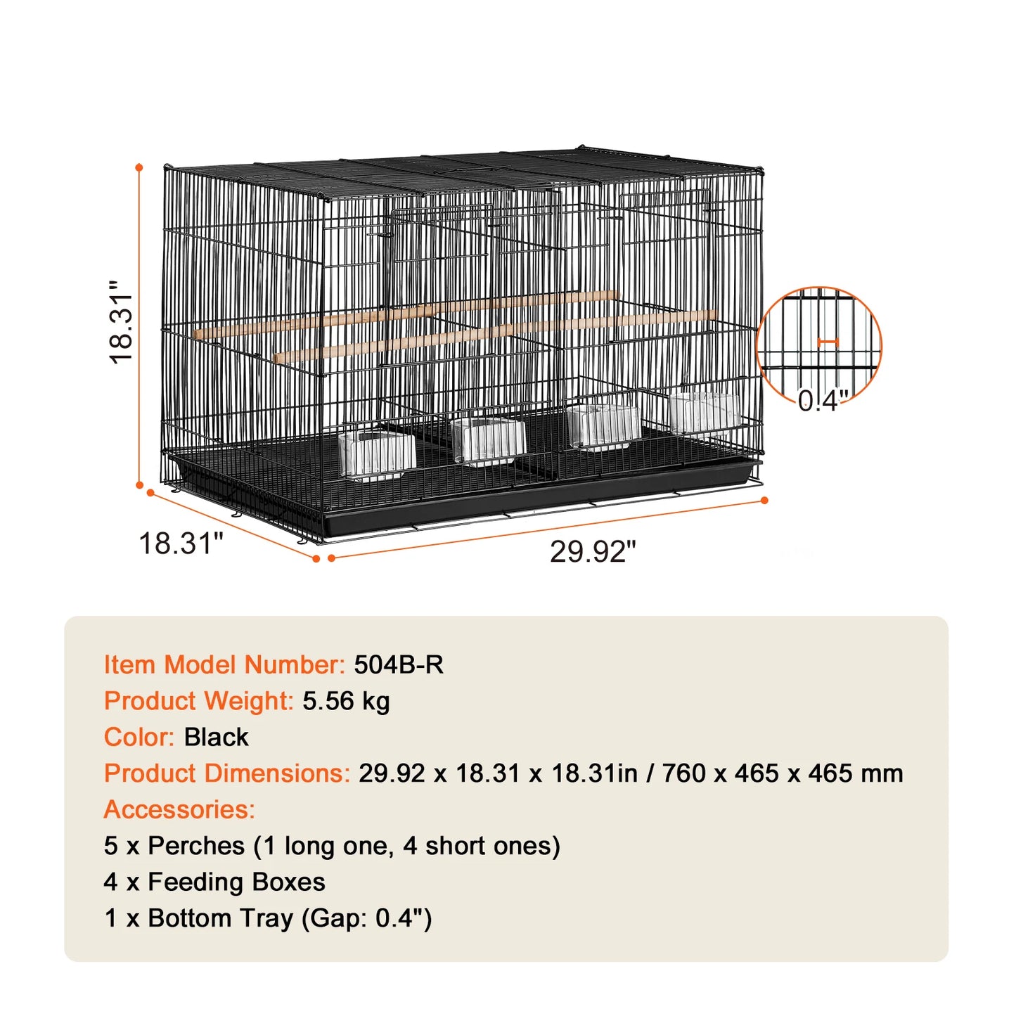 SucceBuy 30In Bird Cage Stackable Divided Small Animal Cage for Kinds of Birds Great forTravel