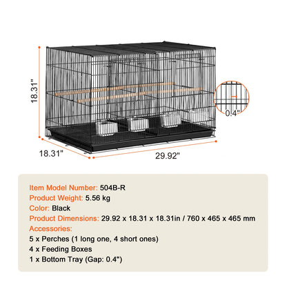SucceBuy 30In Bird Cage Stackable Divided Small Animal Cage for Kinds of Birds Great forTravel
