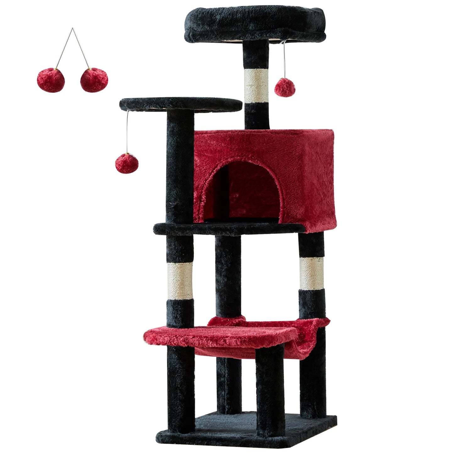 Tall Multi-Cat Climbing Tower for Pet Furniture -  Natural Sisal Scratching Posts Stable Pet House for Indoor Cat