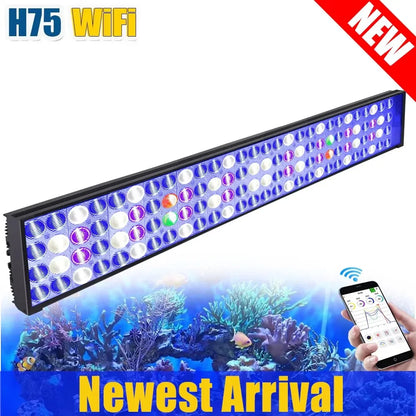 NEW PopBloom WiFi Led Aquarium Light, Full Spectrum Marine Aquarium Lamp For 60-240cm Reef Corals Seawater Led Fish Tank Lights