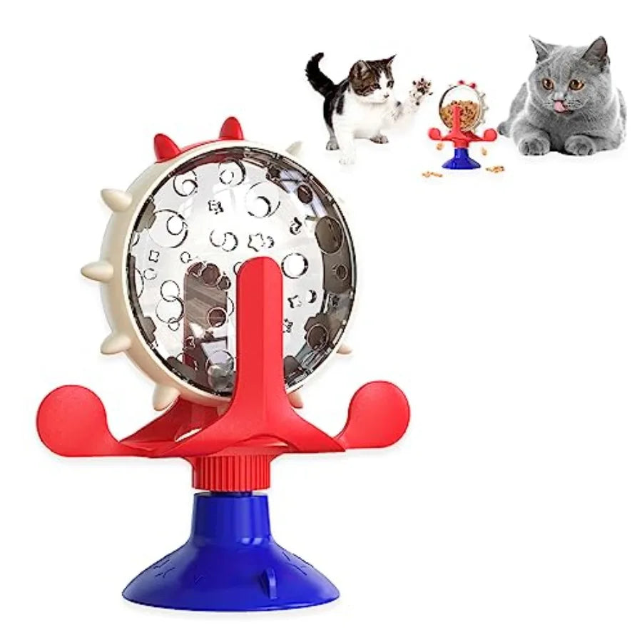 Cat Interactive Feeder 360° Degree Rotating, Interactive Cat Food Treat Dispenser