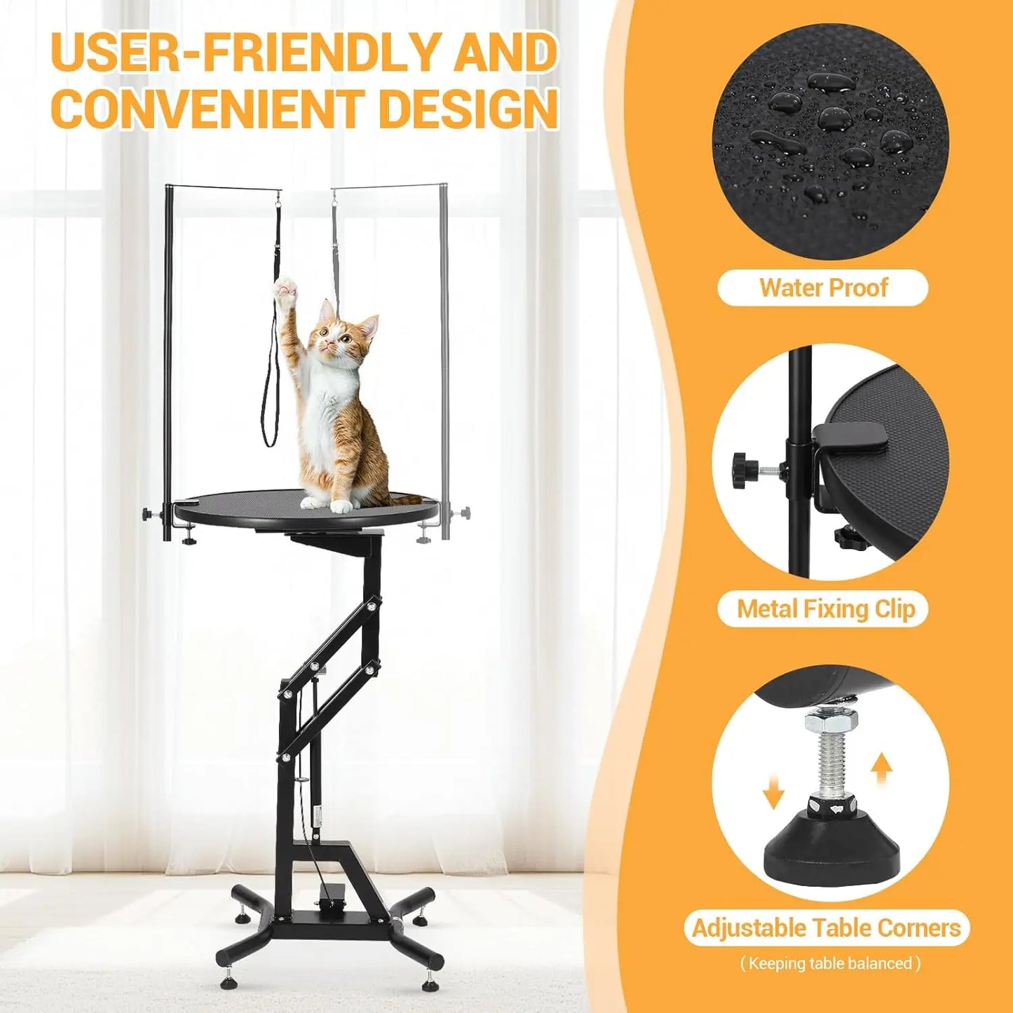 Hydraulic Dog Grooming Table 360° Rotating Non-Slip Pet Station For Small Dogs