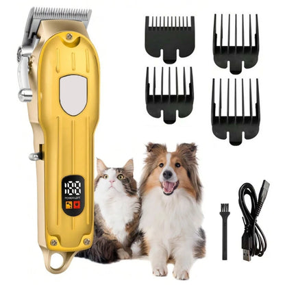 Electric Pet Hair Clipper USB Rechargeable LCD Display Dog Cat Grooming Trimmer Shaver with Guide Comb Kit