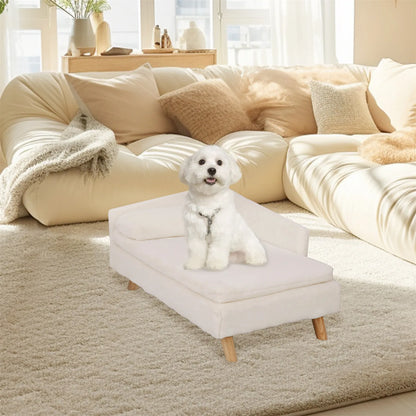 Elevated Pet Bed, with Cozy Pad Waterproof, with Sturdy Wood Legs for Small Dog or Cat