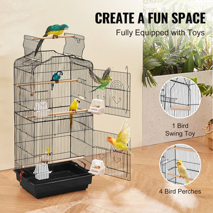 Open Top Large Bird Cage With Swing and Perch For All Kinds of Birds.
