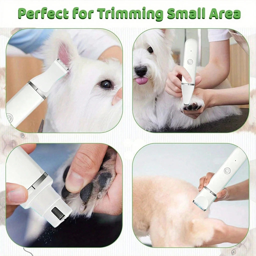 4-in-1 Pet Hair Clipper Rechargeable Dog Cat Trimmer Kit Cordless Electric Grooming Shaver with Comb Guide