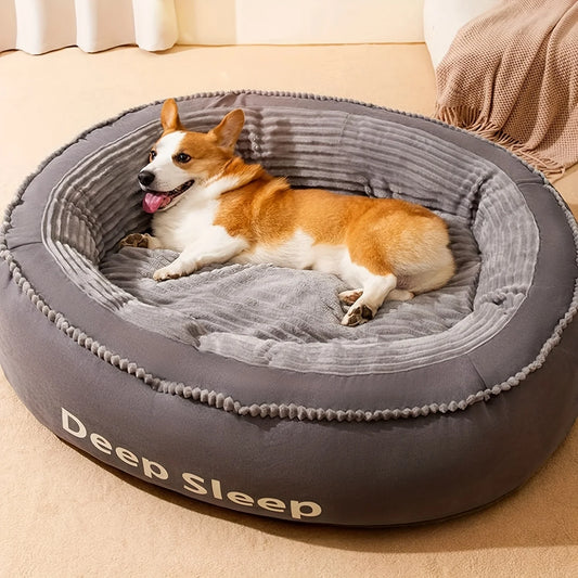 Pet Bed Comfortable Donut Round Soft Washable Dog Or Cat Cushion Bed