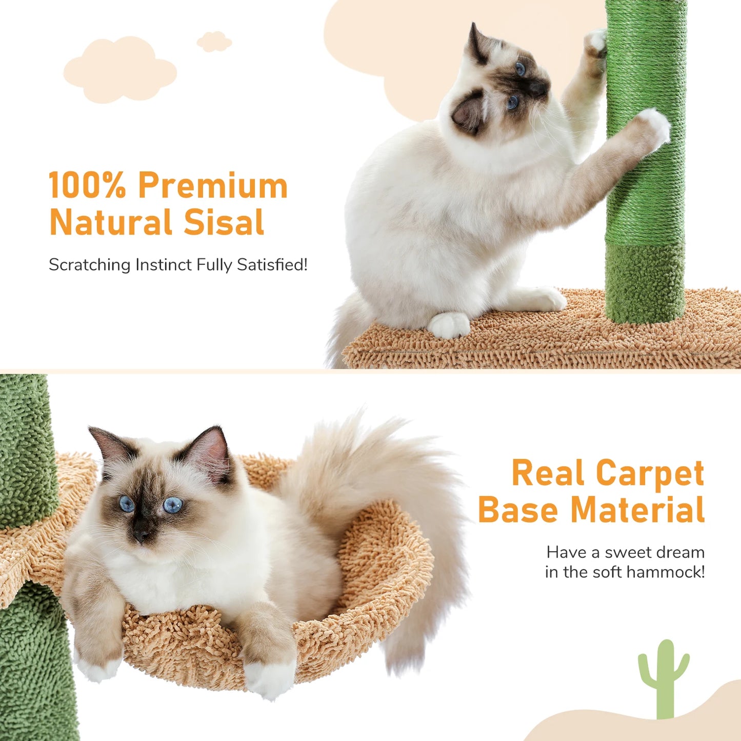 Cat Tree 5-Tier Floor to Ceiling Cat Tower With Scratching Post Hammock Dangling Ball