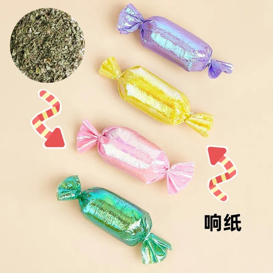 Interactive Catnip Toys, Crinkly Sound Toys for Cat Candy Shaped
