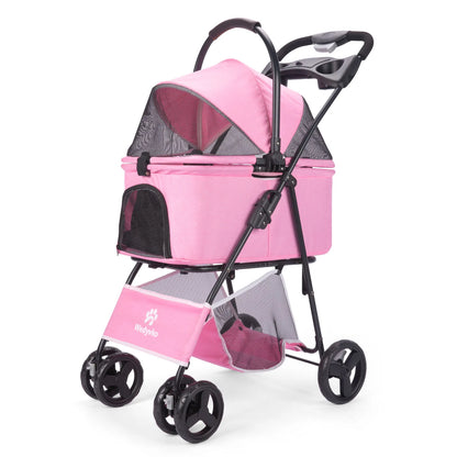 3 in 1 Pet Stroller with Removable Carrier, Folding Stroller for Small/Medium Dogs and Cats, Waterproof, All-Terrain, with Sun Shade