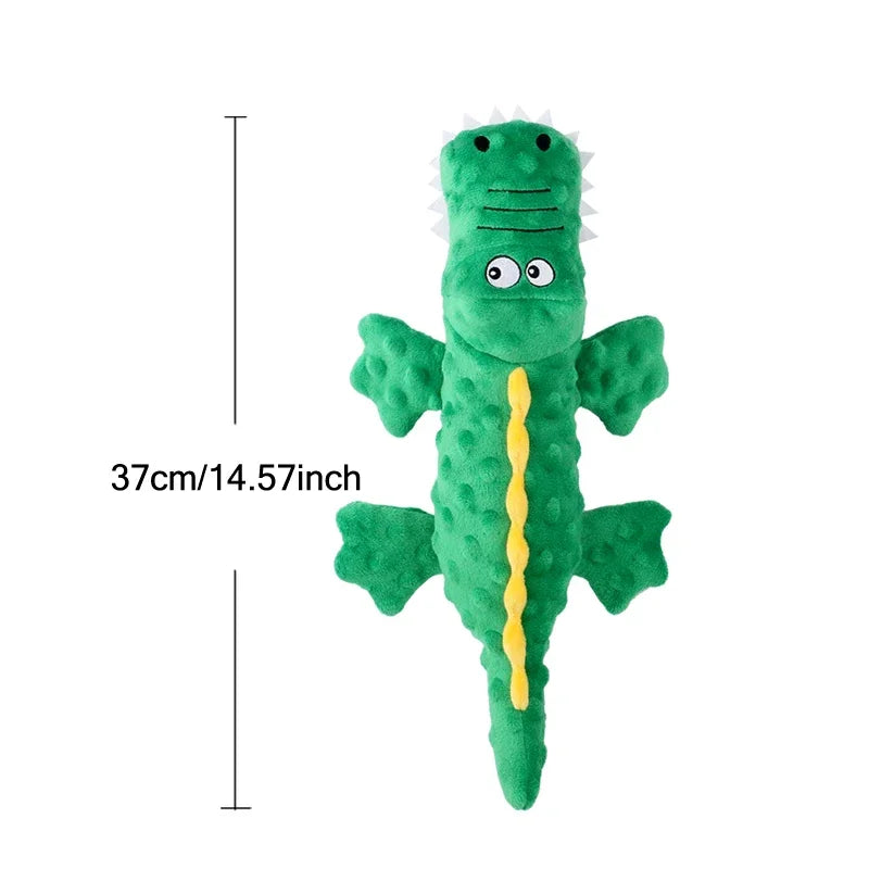 Soft Plush Squeaky Dog Chew Toy, Stuffed Crocodile